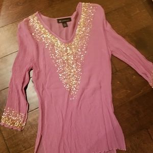 Silk Sequined Tunic Sz 6